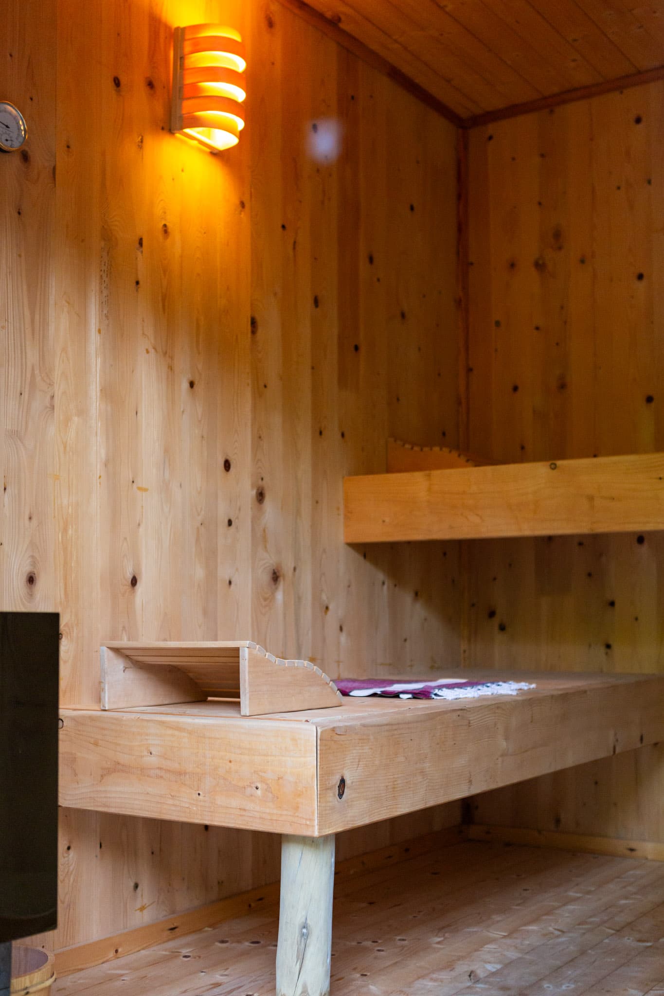Cabane sauna privative en bois dans le jardin
